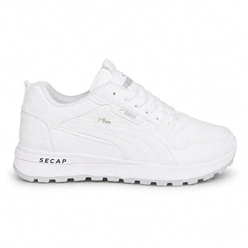 Puma-style running sneaker White