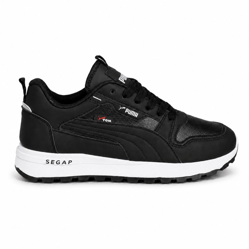 Puma-style running sneaker Black