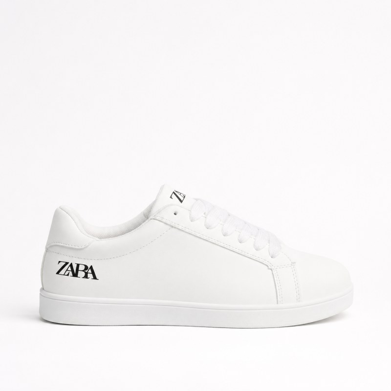 Zara White Minimal Low-Top Sneakers