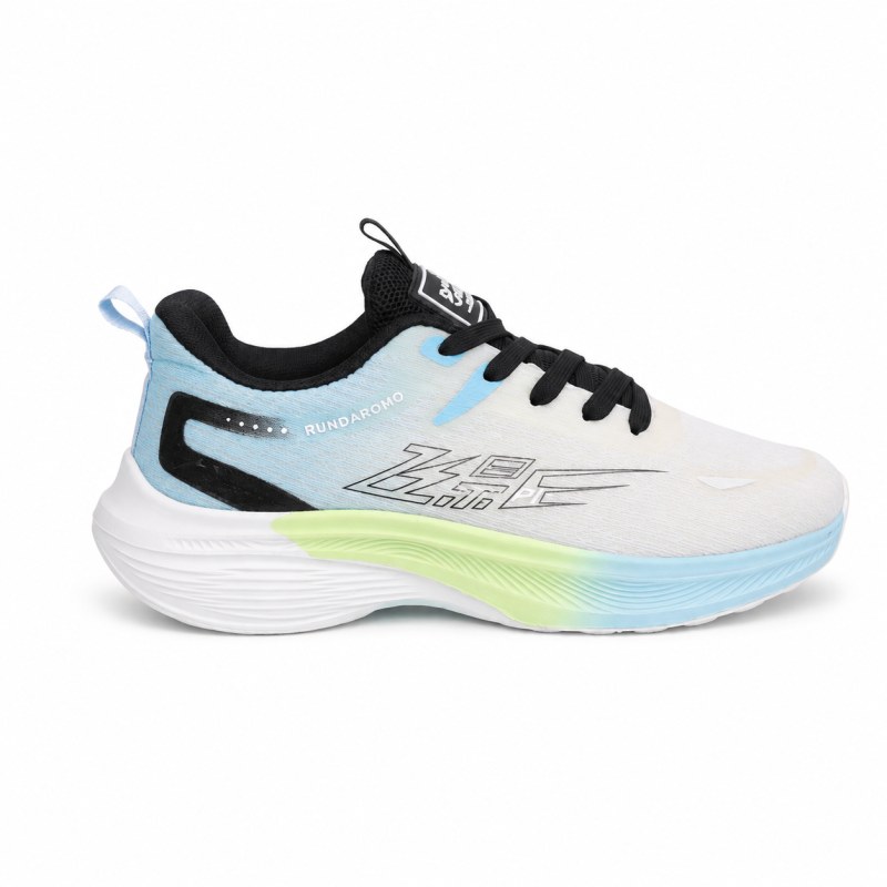 RUNDAROMO Running Sneaker – White / Light Blue / Black