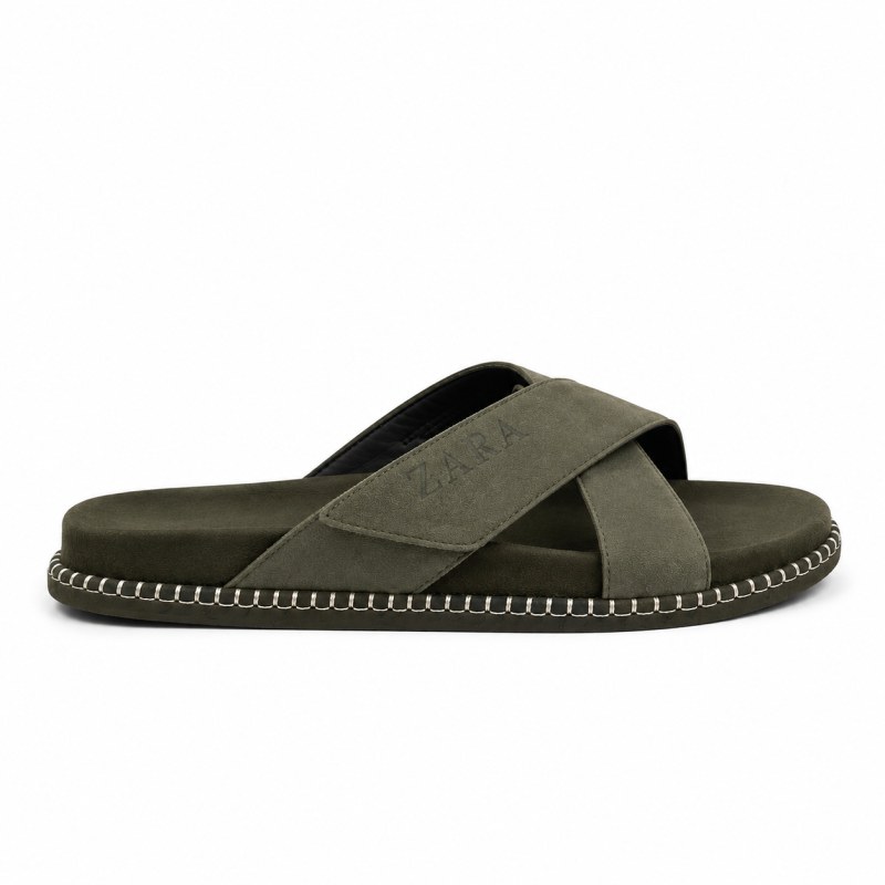 ZARA Cross Suede Slides