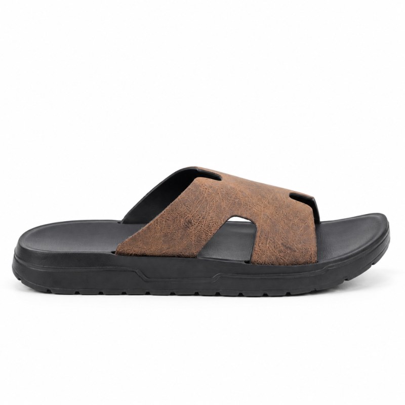H Suede Slide Brown