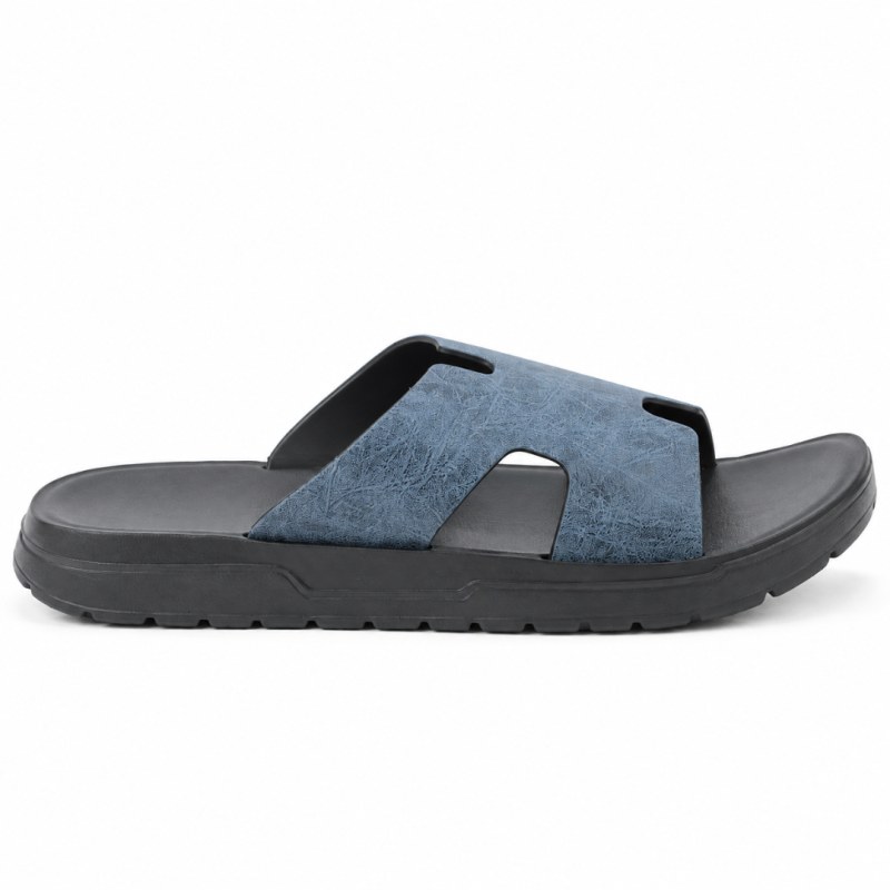 H Suede Slide Dark Blue